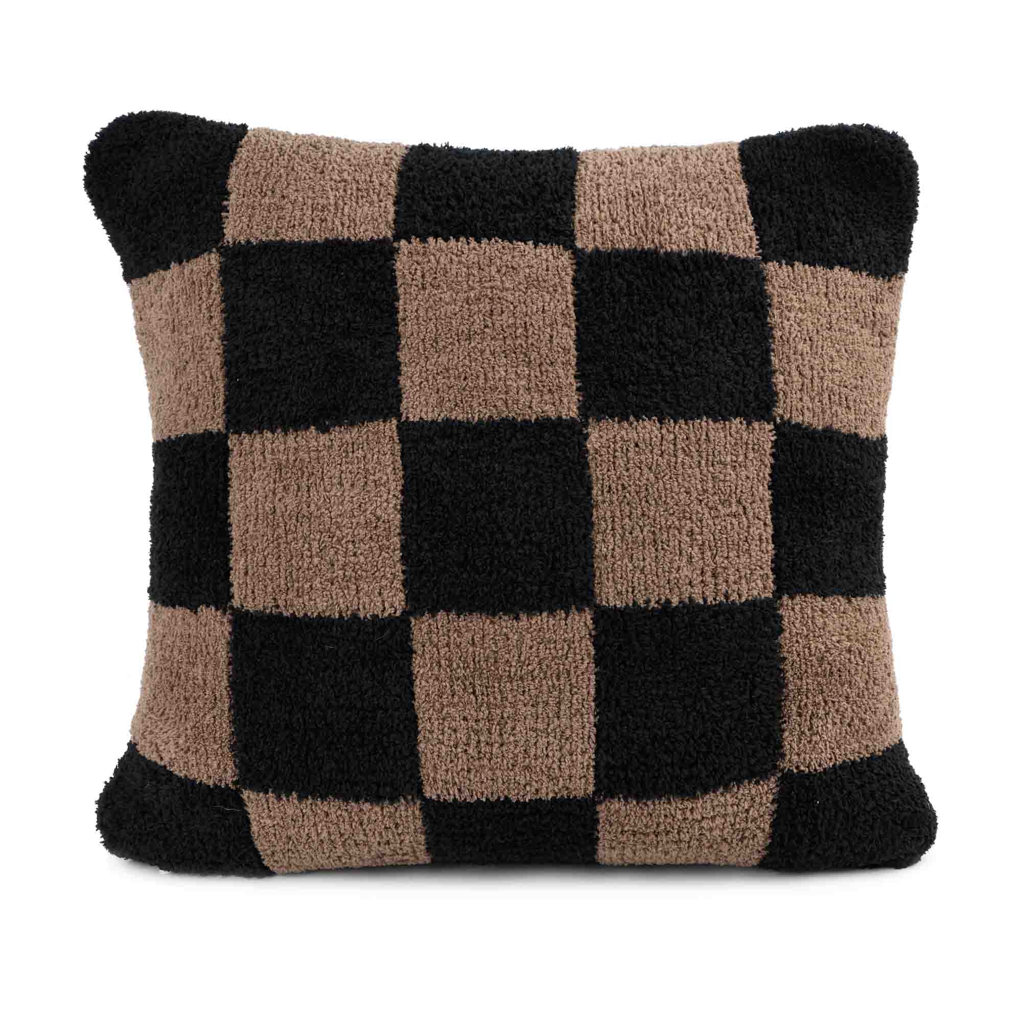 Black cheap check pillows